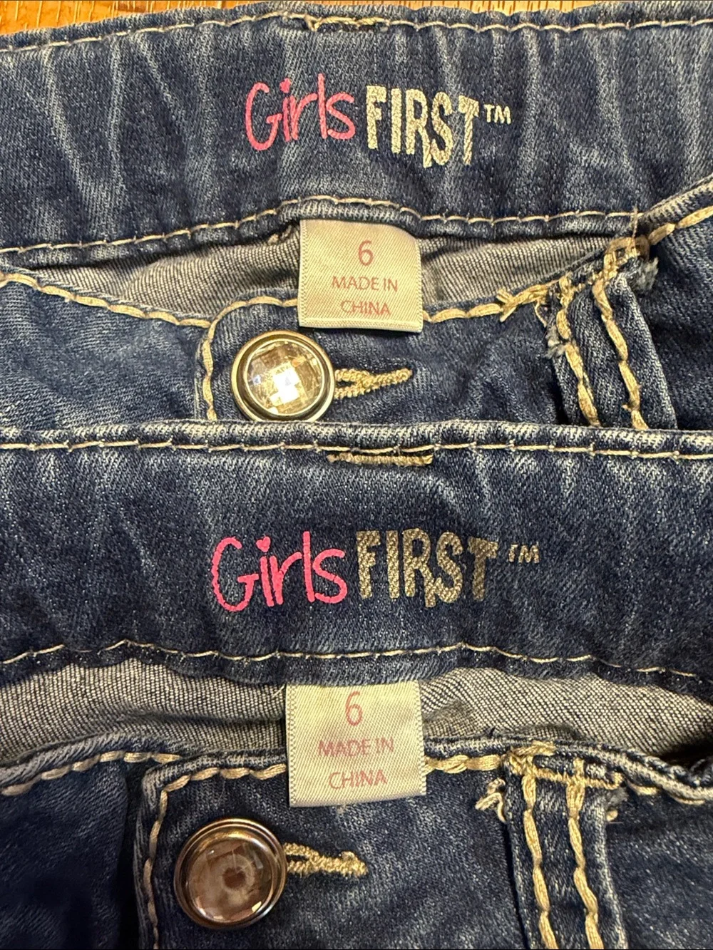 Western Flare Girls First TWO Pairs Of Embellished Jeans Adorable Size 6